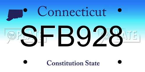 SFB928 Connecticut License Plate