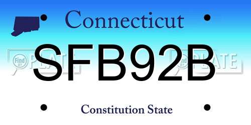 SFB92B Connecticut License Plate