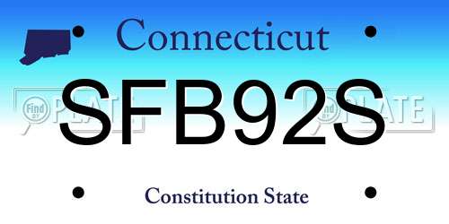 SFB92S Connecticut License Plate
