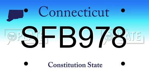 SFB978 Connecticut License Plate