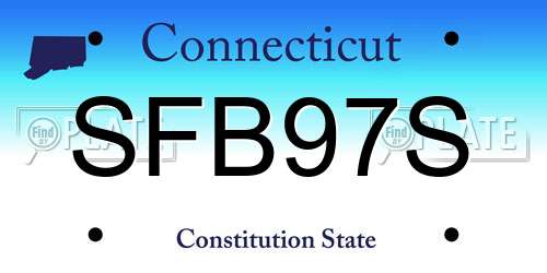 SFB97S Connecticut License Plate