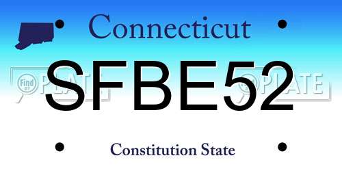 SFBE52 Connecticut License Plate