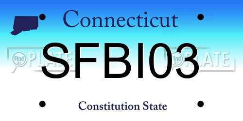 SFBI03 Connecticut License Plate