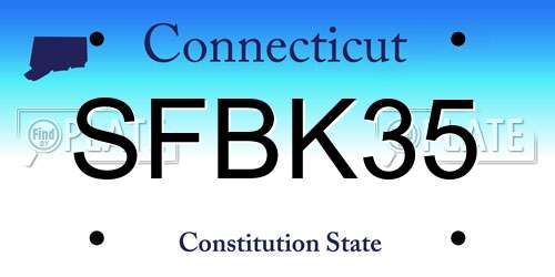 SFBK35 Connecticut License Plate