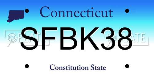 SFBK38 Connecticut License Plate