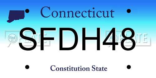 SFDH48 Connecticut License Plate