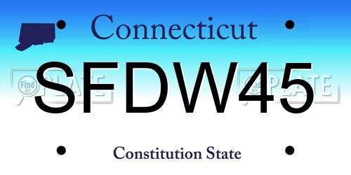 SFDW45 Connecticut License Plate