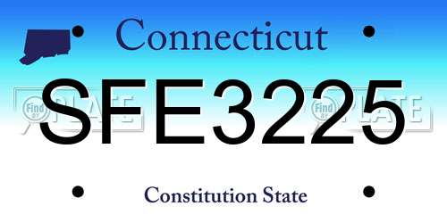 SFE3225 Connecticut License Plate