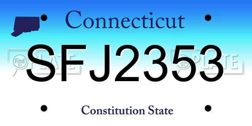 SFJ2353 Connecticut License Plate