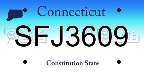 SFJ3609 Connecticut License Plate