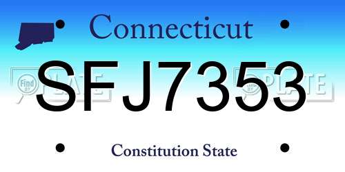SFJ7353 Connecticut License Plate