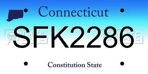 SFK2286 Connecticut License Plate