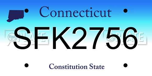 SFK2756 Connecticut License Plate
