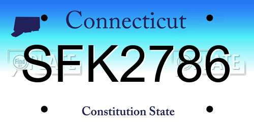 SFK2786 Connecticut License Plate