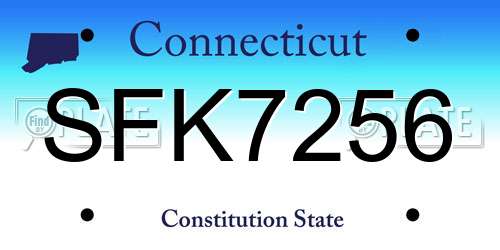 SFK7256 Connecticut License Plate