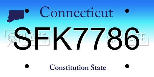 SFK7786 Connecticut License Plate