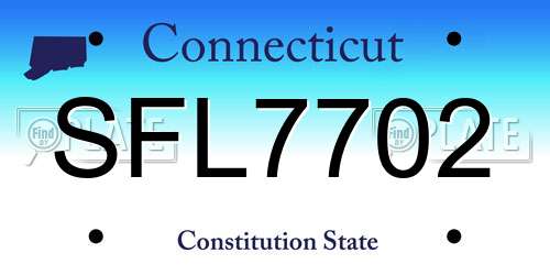 SFL7702 Connecticut License Plate