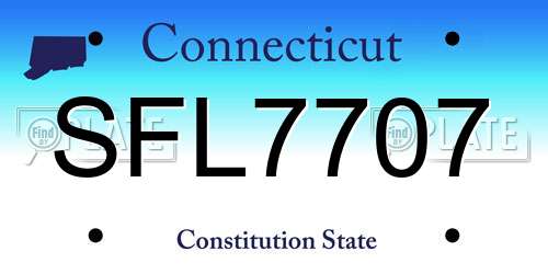 SFL7707 Connecticut License Plate