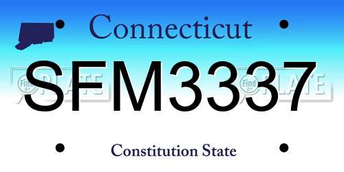 SFM3337 Connecticut License Plate