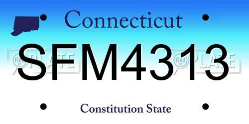 SFM4313 Connecticut License Plate