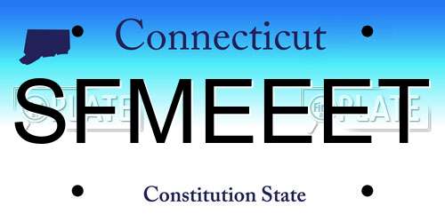 SFMEEET Connecticut License Plate