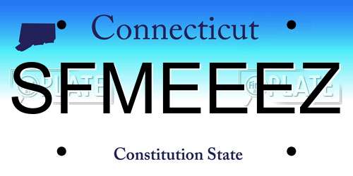 SFMEEEZ Connecticut License Plate