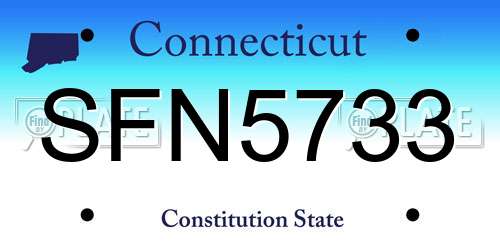 SFN5733 Connecticut License Plate