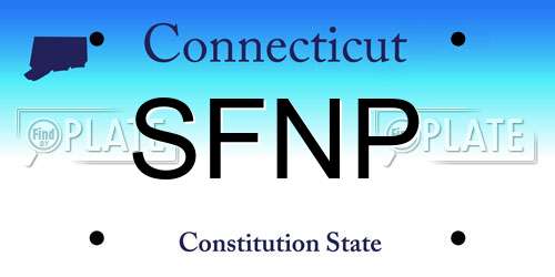 SFNP Connecticut License Plate