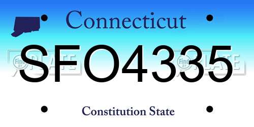 SFO4335 Connecticut License Plate