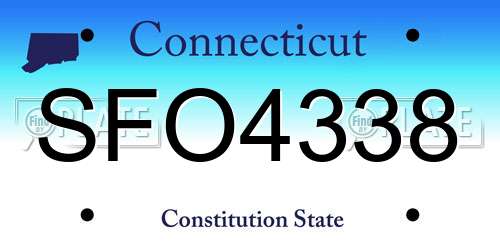 SFO4338 Connecticut License Plate