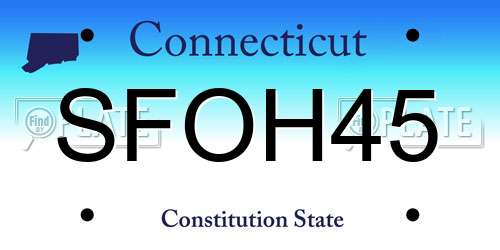 SFOH45 Connecticut License Plate