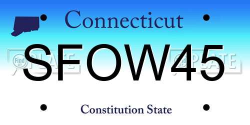 SFOW45 Connecticut License Plate