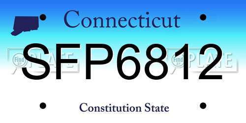 SFP6812 Connecticut License Plate