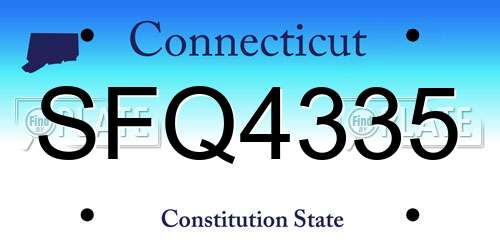 SFQ4335 Connecticut License Plate