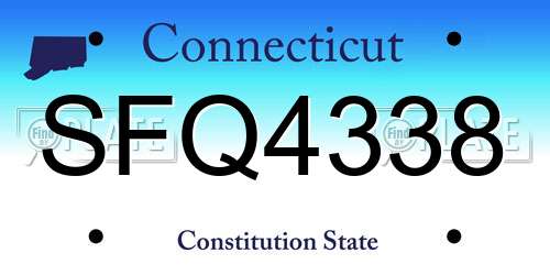 SFQ4338 Connecticut License Plate
