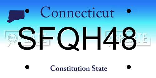 SFQH48 Connecticut License Plate