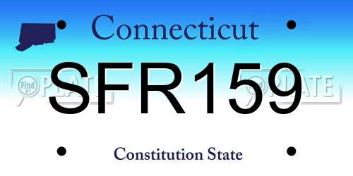 SFR159 Connecticut License Plate