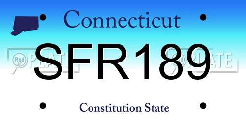 SFR189 Connecticut License Plate
