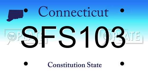 SFS103 Connecticut License Plate