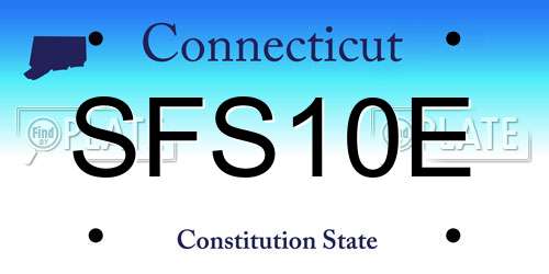 SFS10E Connecticut License Plate