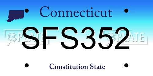 SFS352 Connecticut License Plate