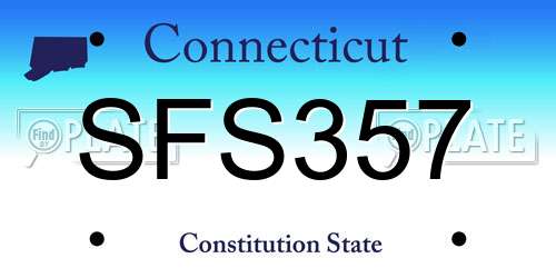 SFS357 Connecticut License Plate
