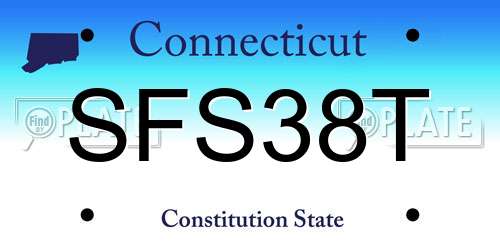 SFS38T Connecticut License Plate