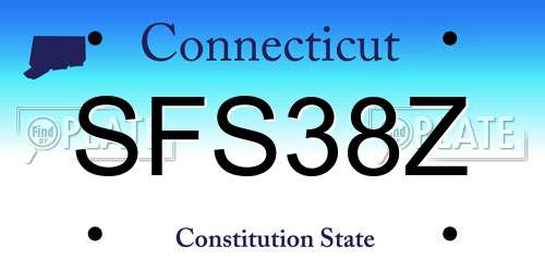 SFS38Z Connecticut License Plate