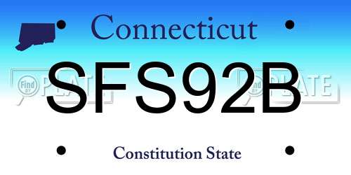 SFS92B Connecticut License Plate