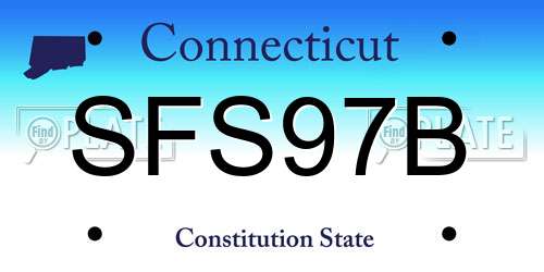 SFS97B Connecticut License Plate