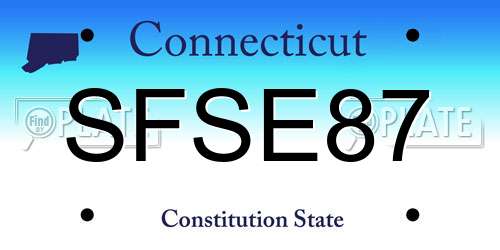 SFSE87 Connecticut License Plate