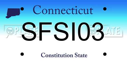 SFSI03 Connecticut License Plate