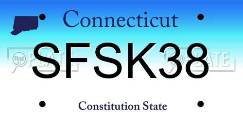 SFSK38 Connecticut License Plate