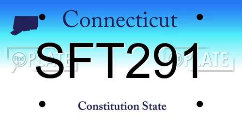 SFT291 Connecticut License Plate